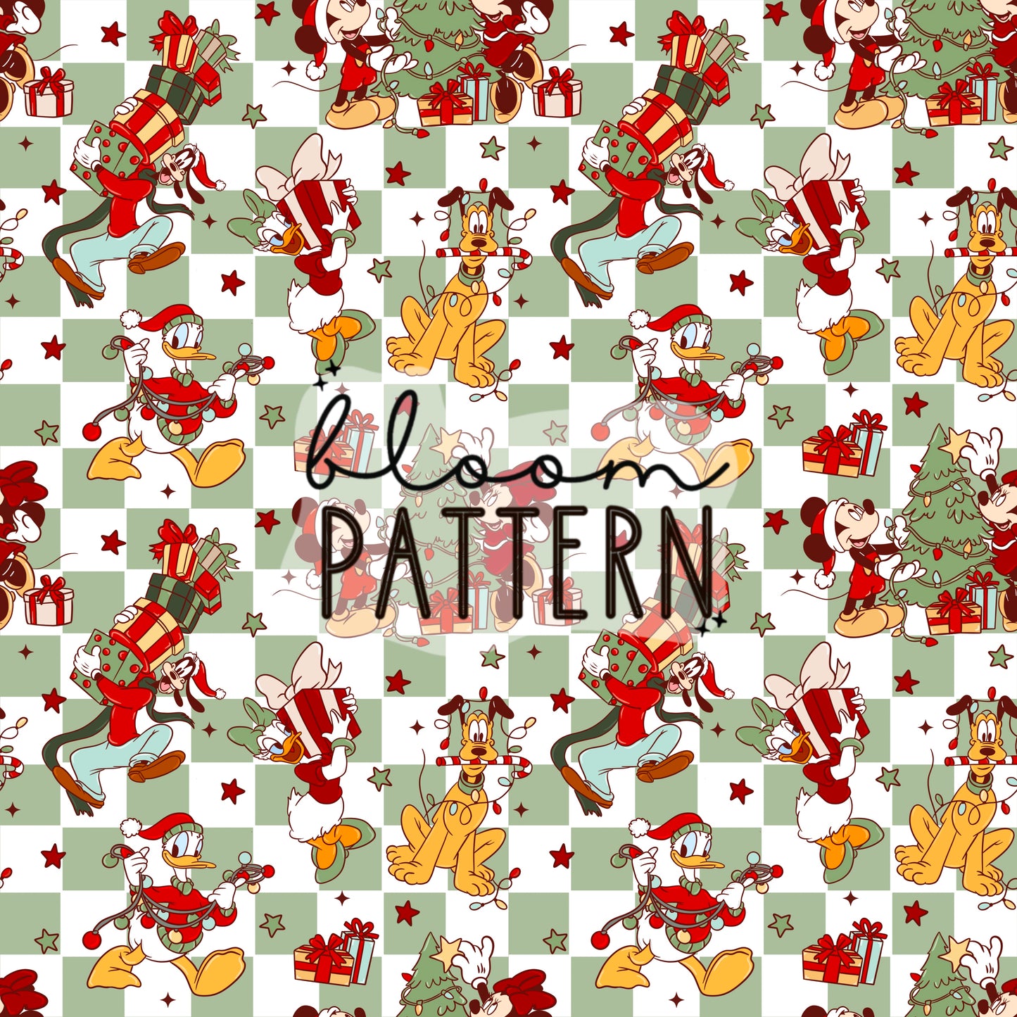 Mouse Christmas Tree Seamless Pattern