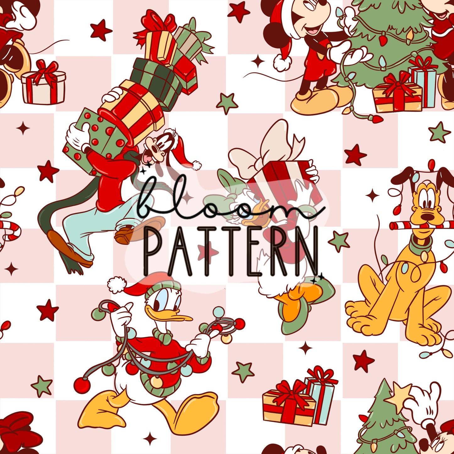 Mouse Christmas Tree Seamless Pattern