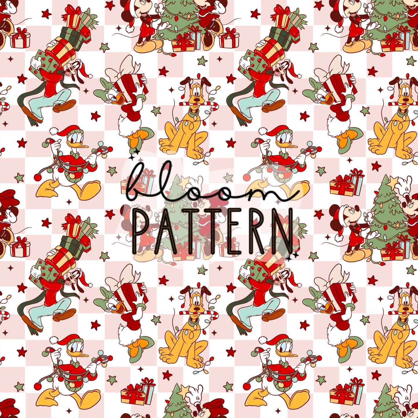 Mouse Christmas Tree Seamless Pattern