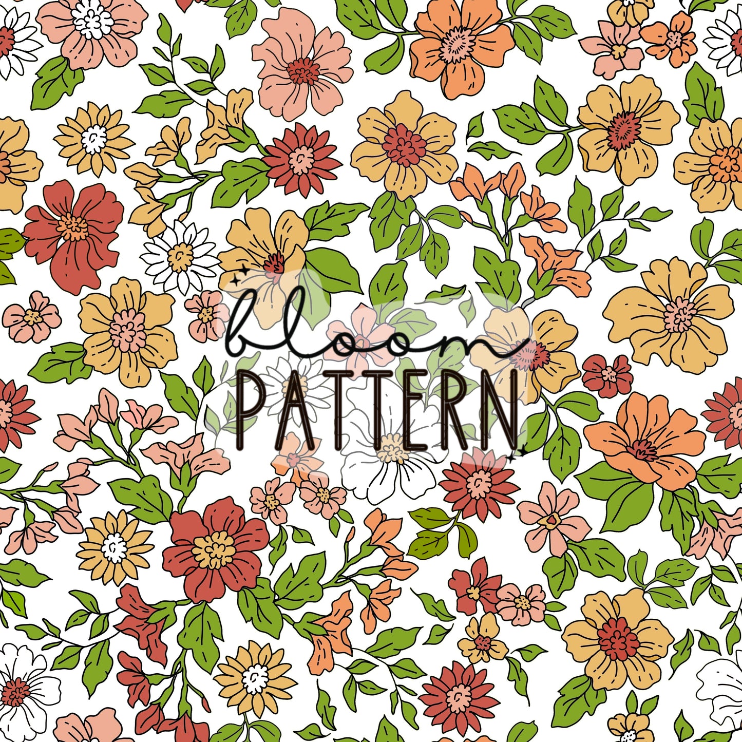 Boho Flower Seamless Pattern