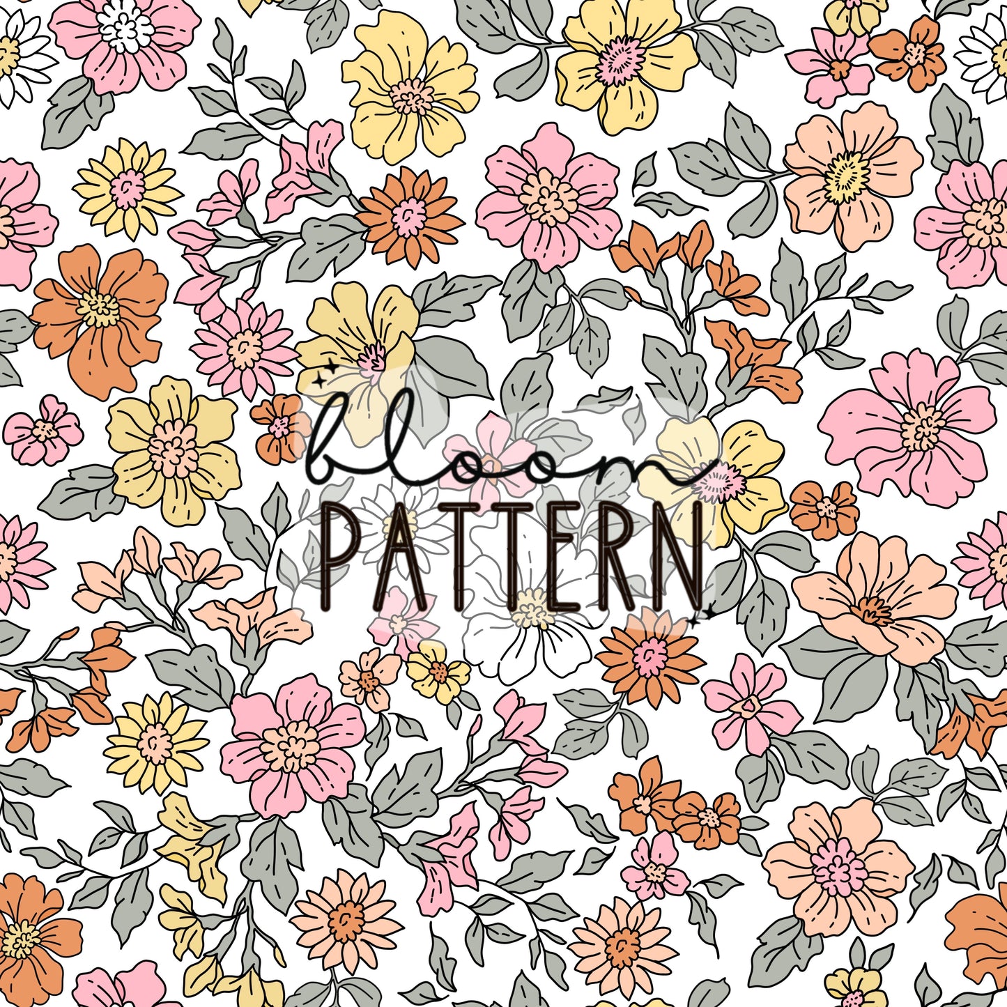 Boho Flower Seamless Pattern