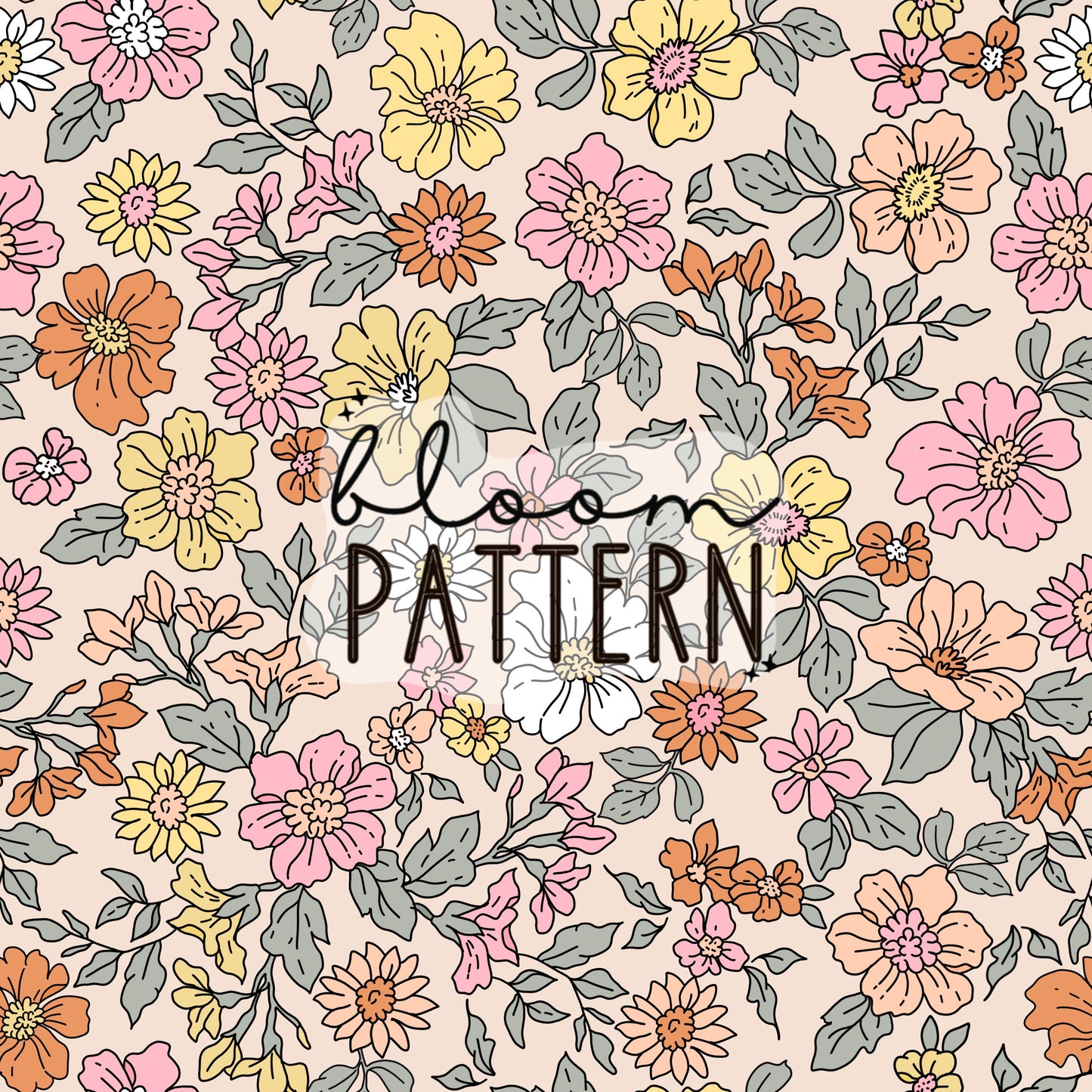 Boho Flower Seamless Pattern