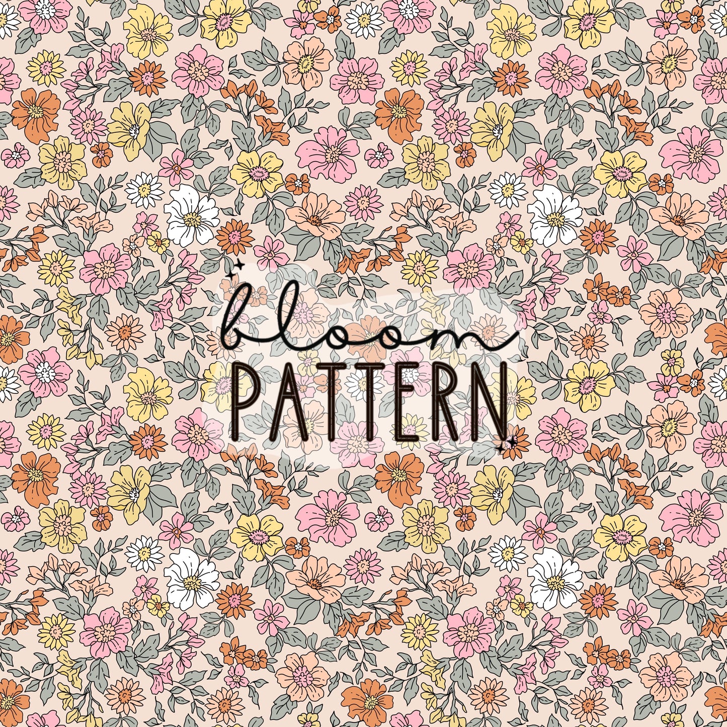 Boho Flower Seamless Pattern