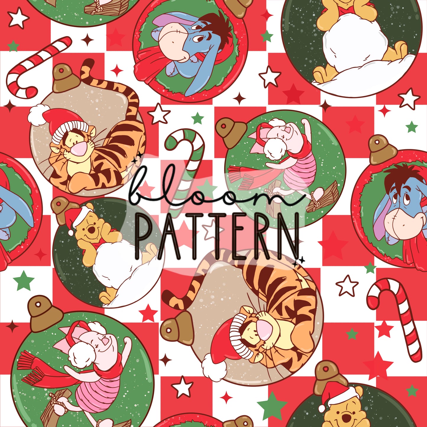 Pooh Christmas Seamless Pattern