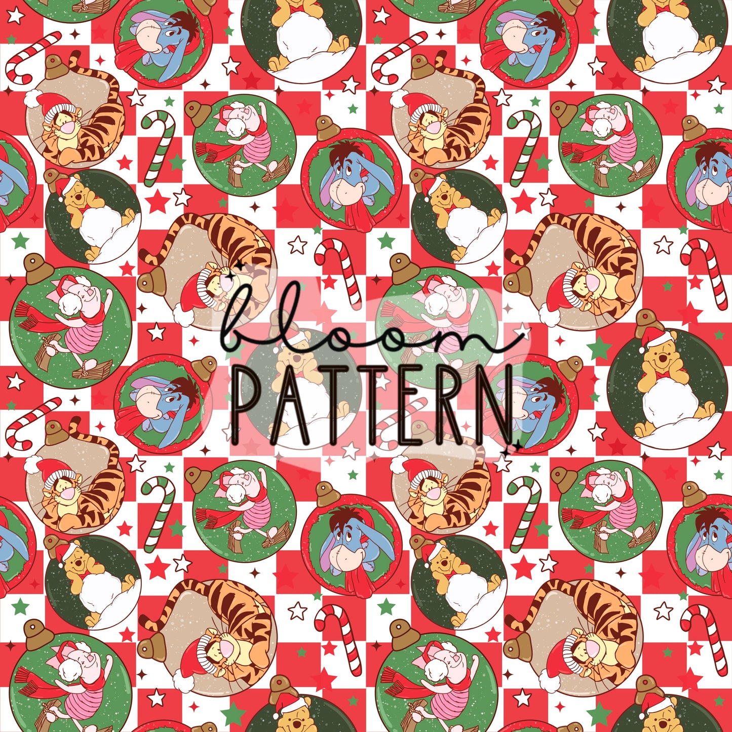 Pooh Christmas Seamless Pattern