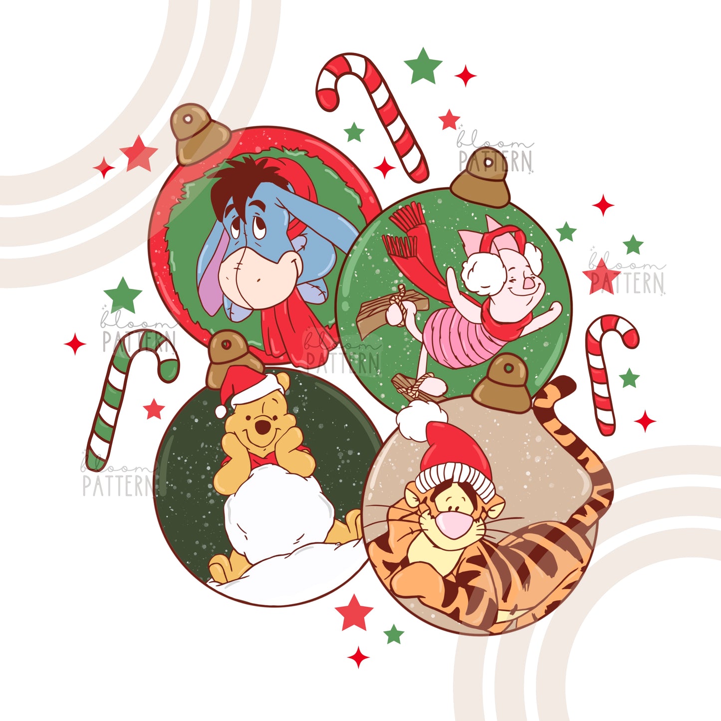 Pooh Christmas Sublimation Design