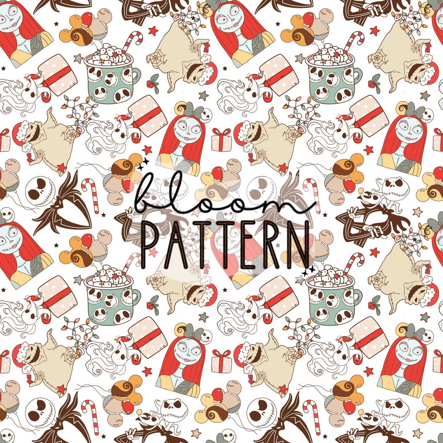 Nightmare Christmas Seamless Pattern