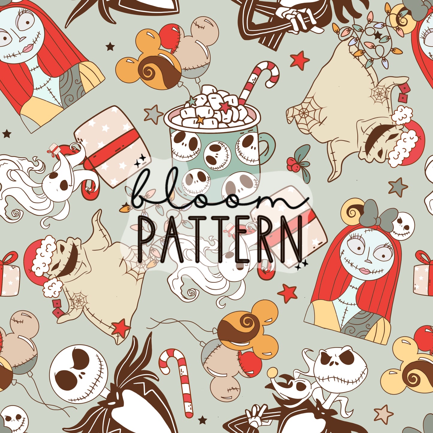 Nightmare Christmas Seamless Pattern