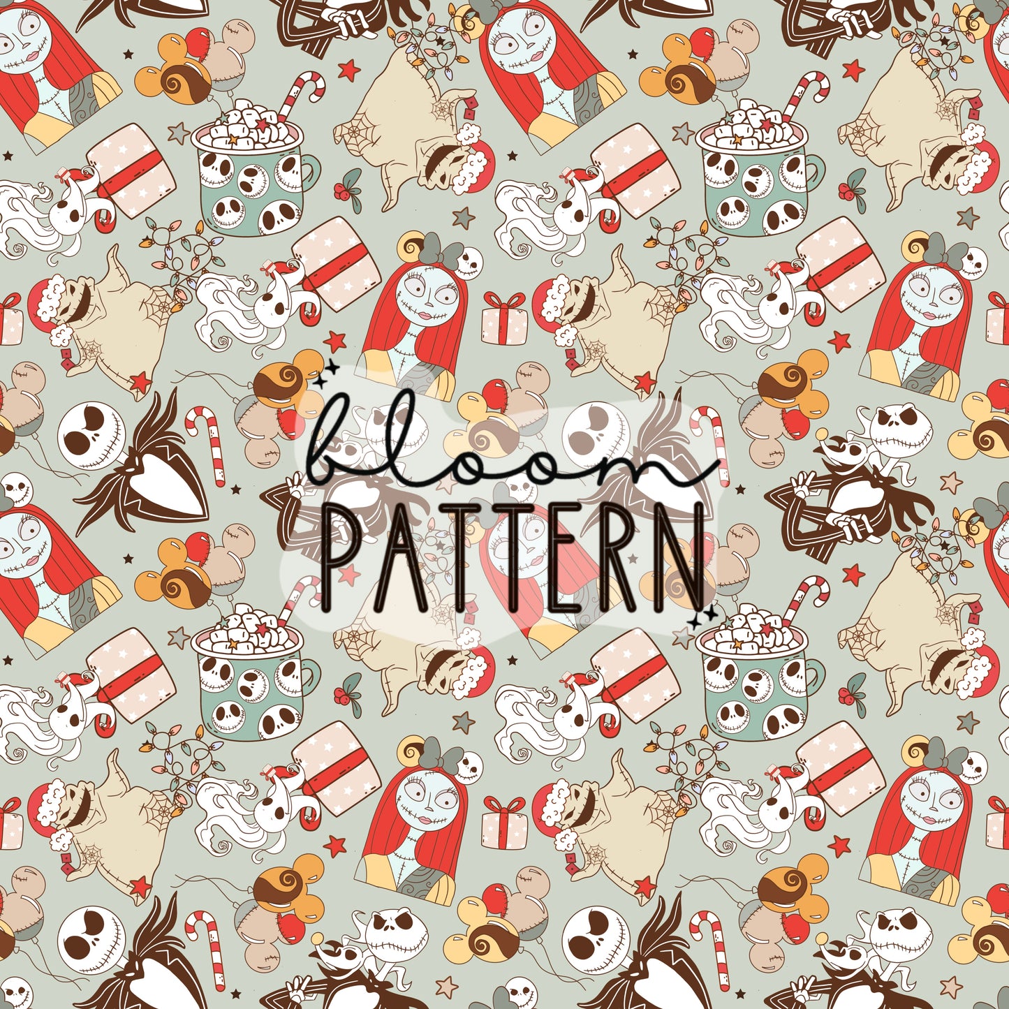 Nightmare Christmas Seamless Pattern