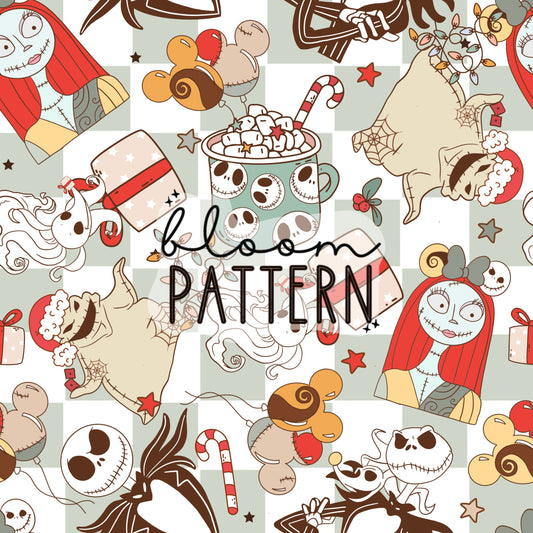 Nightmare Christmas Seamless Pattern