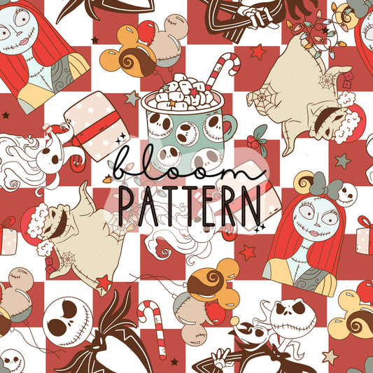 Nightmare Christmas Seamless Pattern