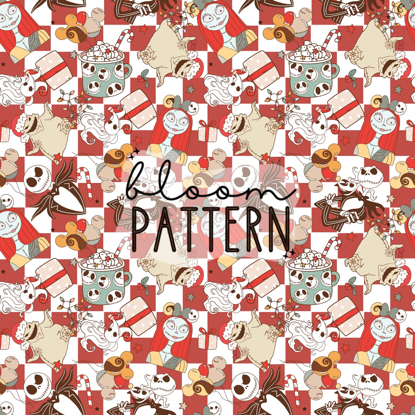 Nightmare Christmas Seamless Pattern