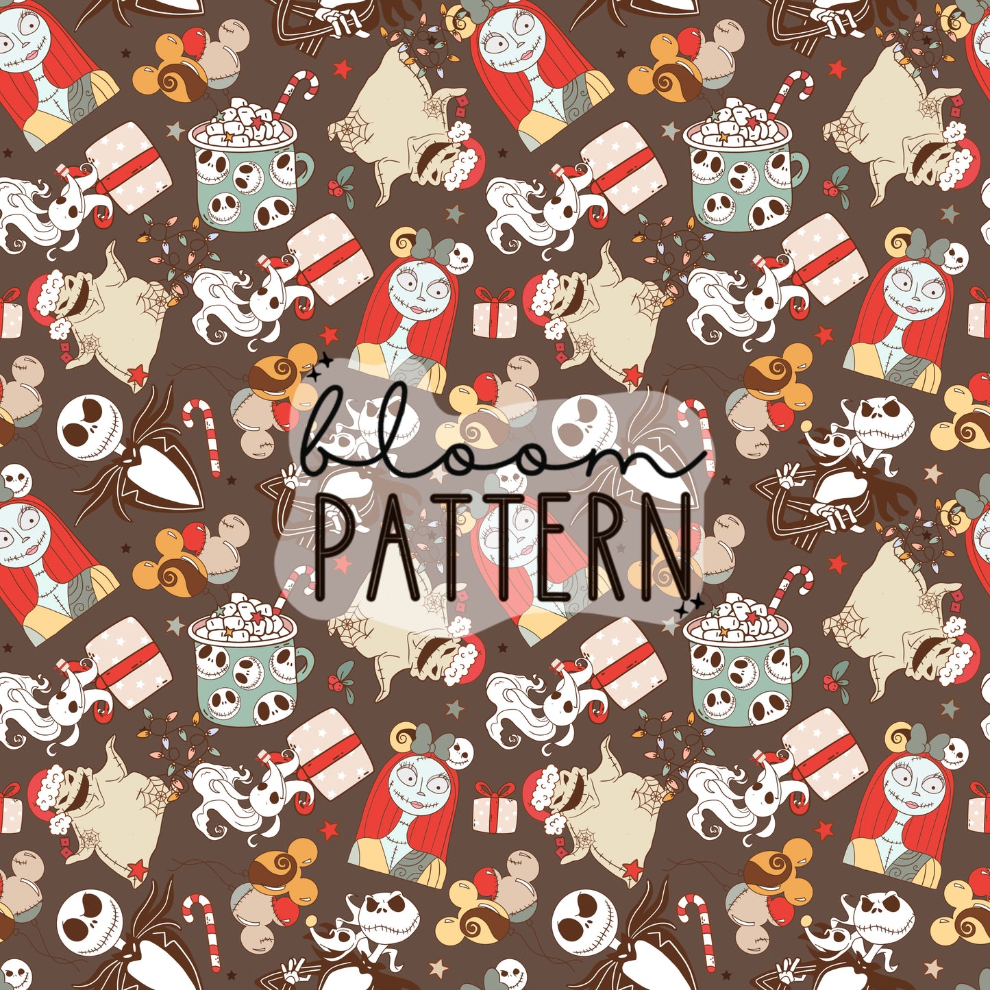 Nightmare Christmas Seamless Pattern