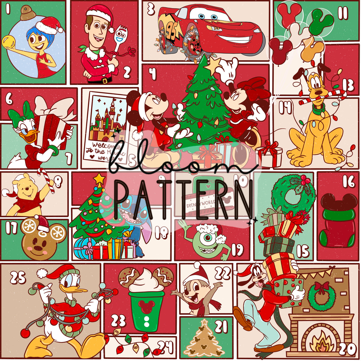 Advent Calendar Christmas Seamless Pattern – Bloom Patterns