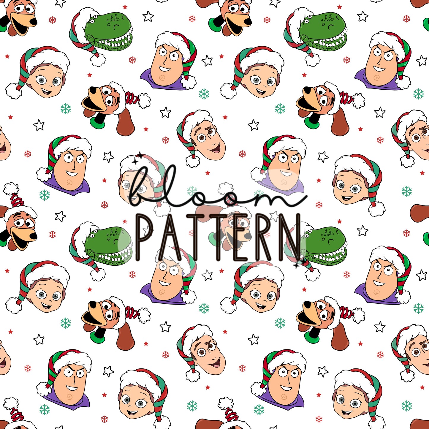 Story Friends Christmas Seamless Pattern