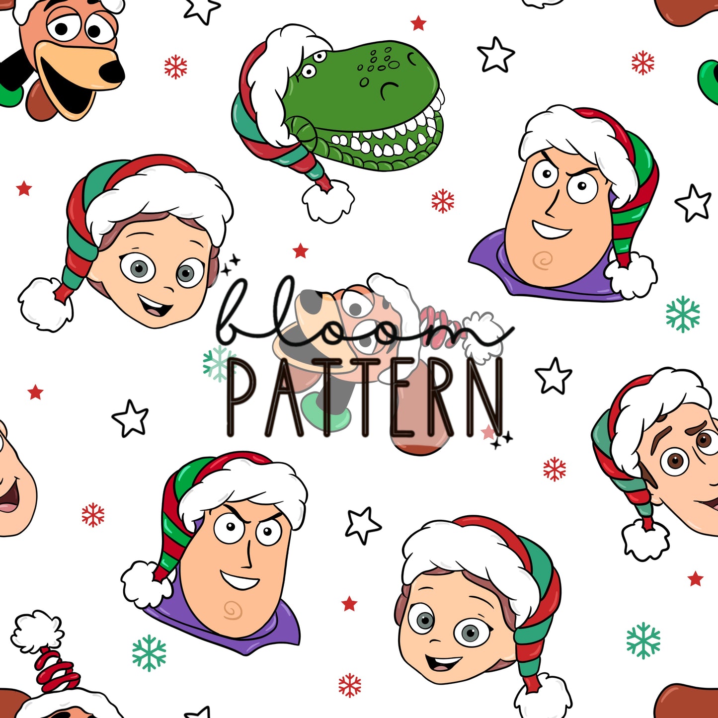 Story Friends Christmas Seamless Pattern