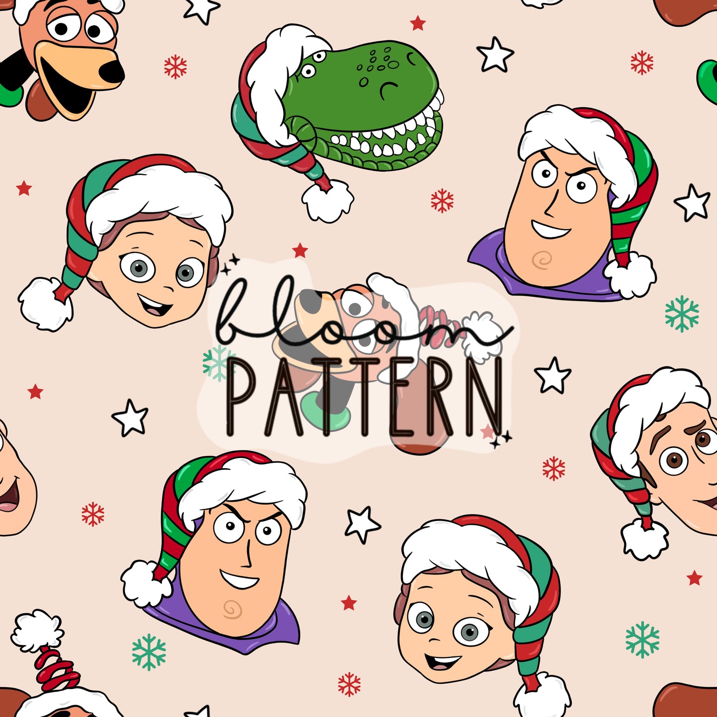 Story Friends Christmas Seamless Pattern