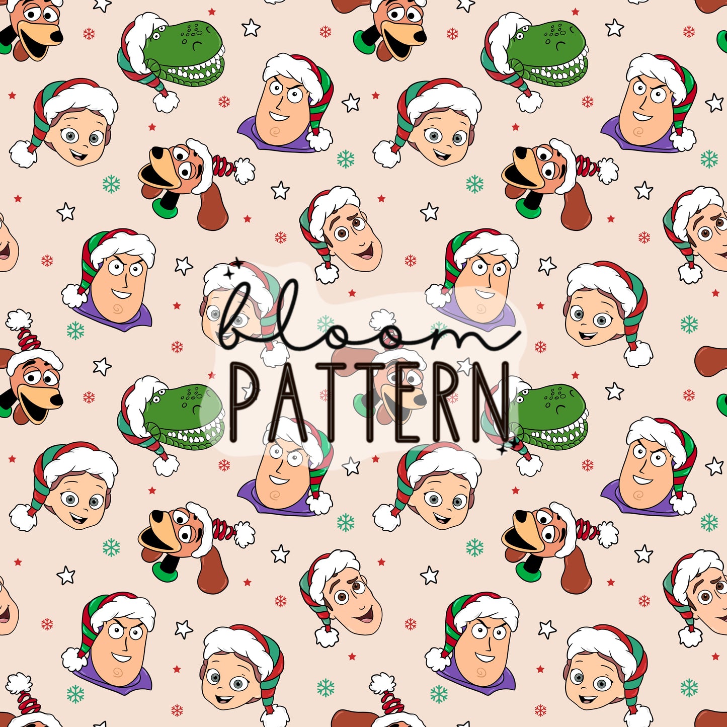 Story Friends Christmas Seamless Pattern