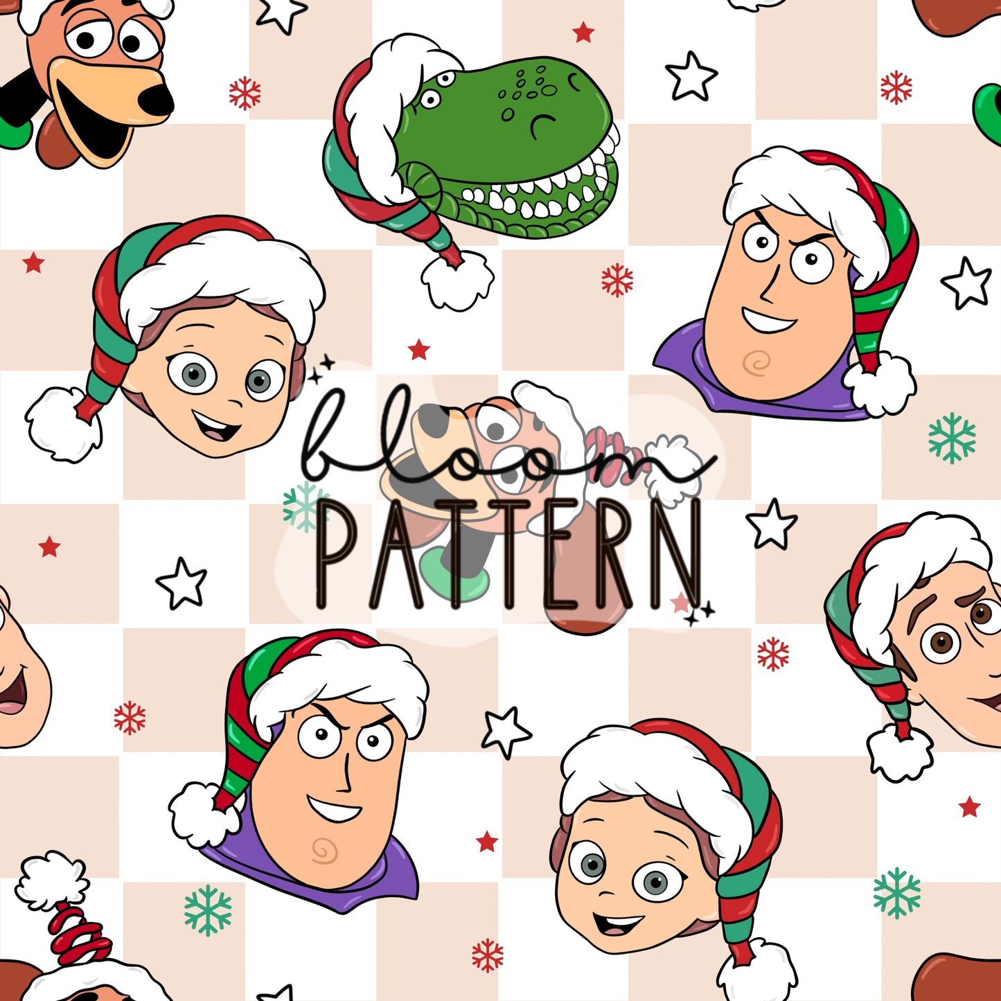 Story Friends Christmas Seamless Pattern