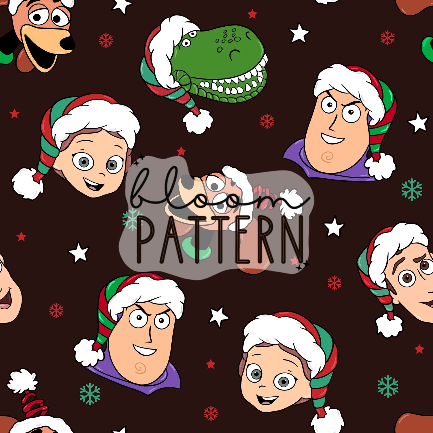 Story Friends Christmas Seamless Pattern