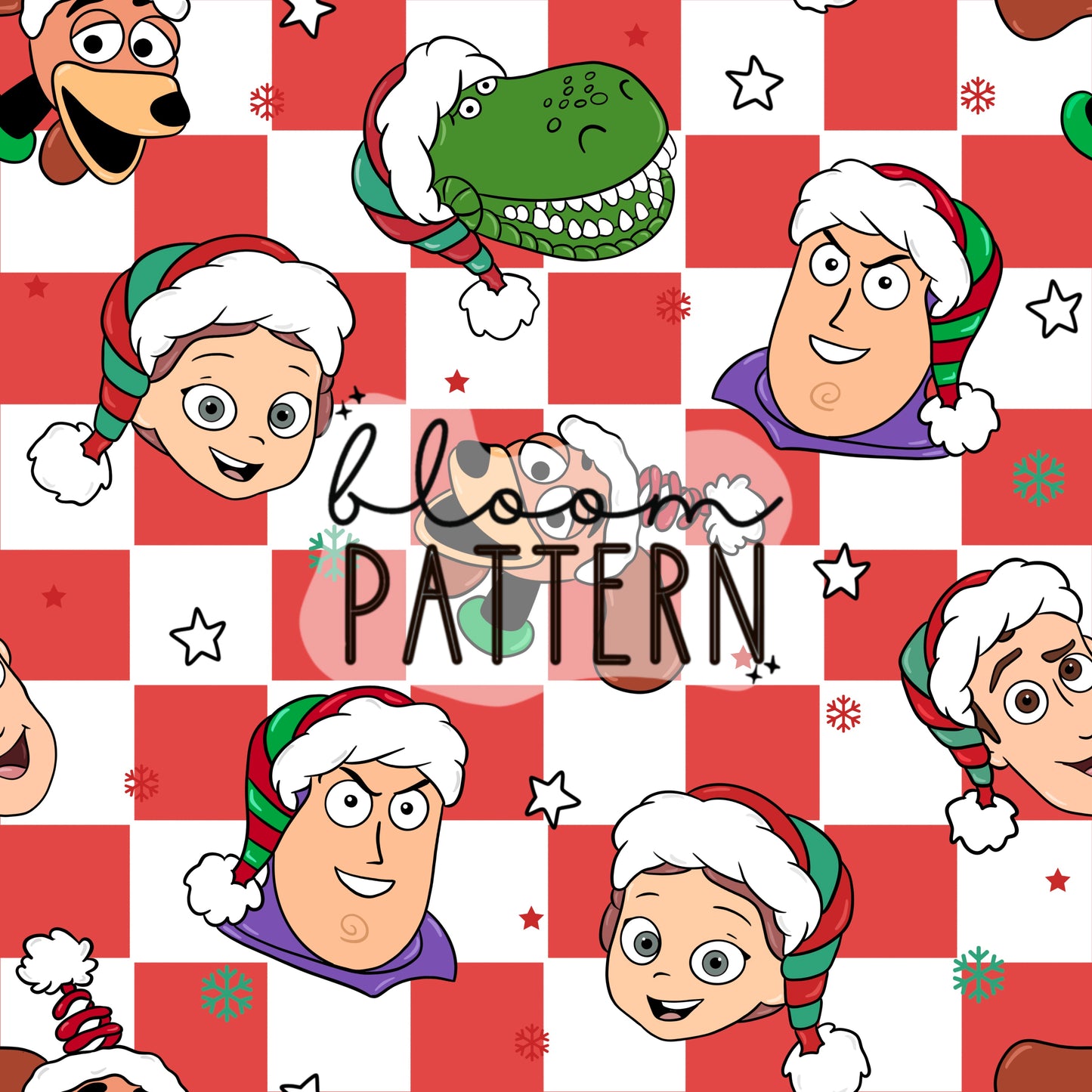 Story Friends Christmas Seamless Pattern