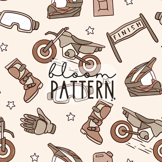 Dirt Bike Seamless Pattern Design