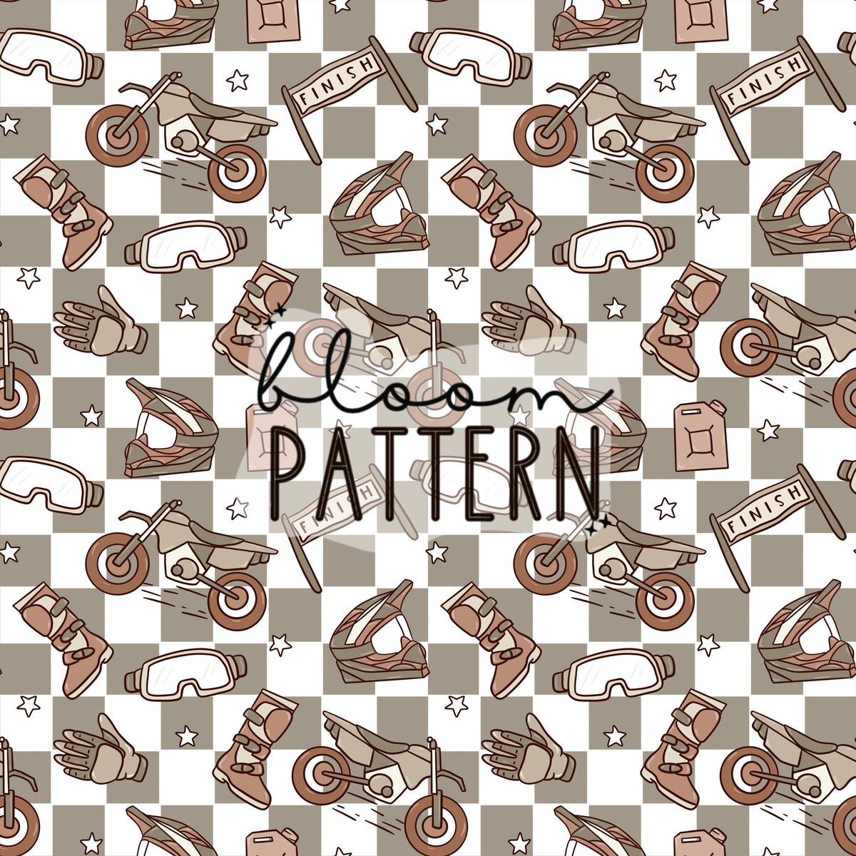 Dirt Bike Seamless Pattern Design – Bloom Patterns