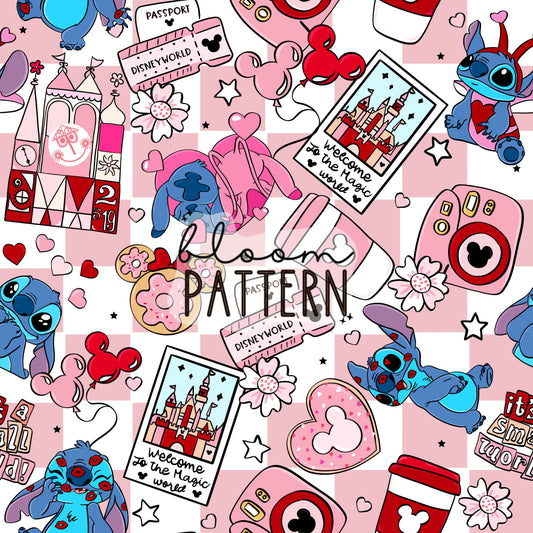 Valentines day Stitch Seamless Pattern