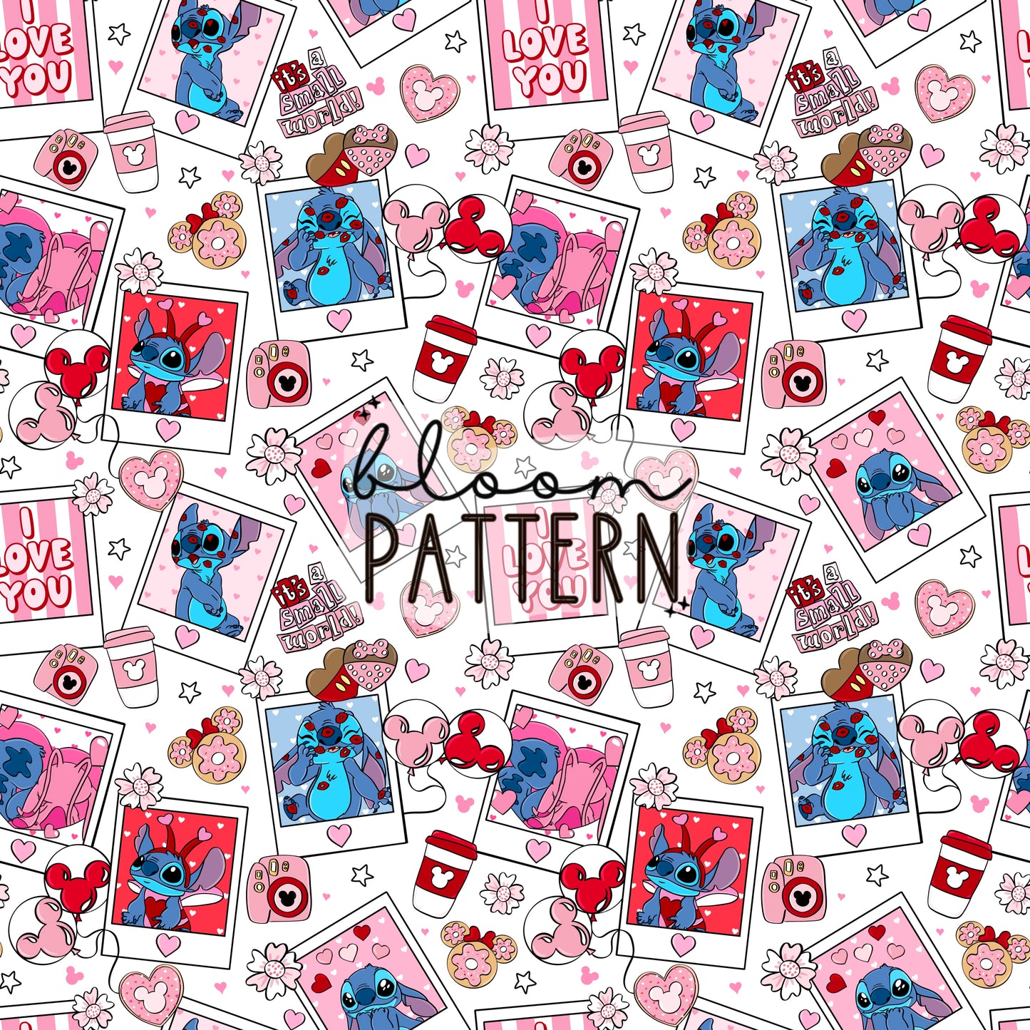 Valentines day Stitch Seamless Pattern