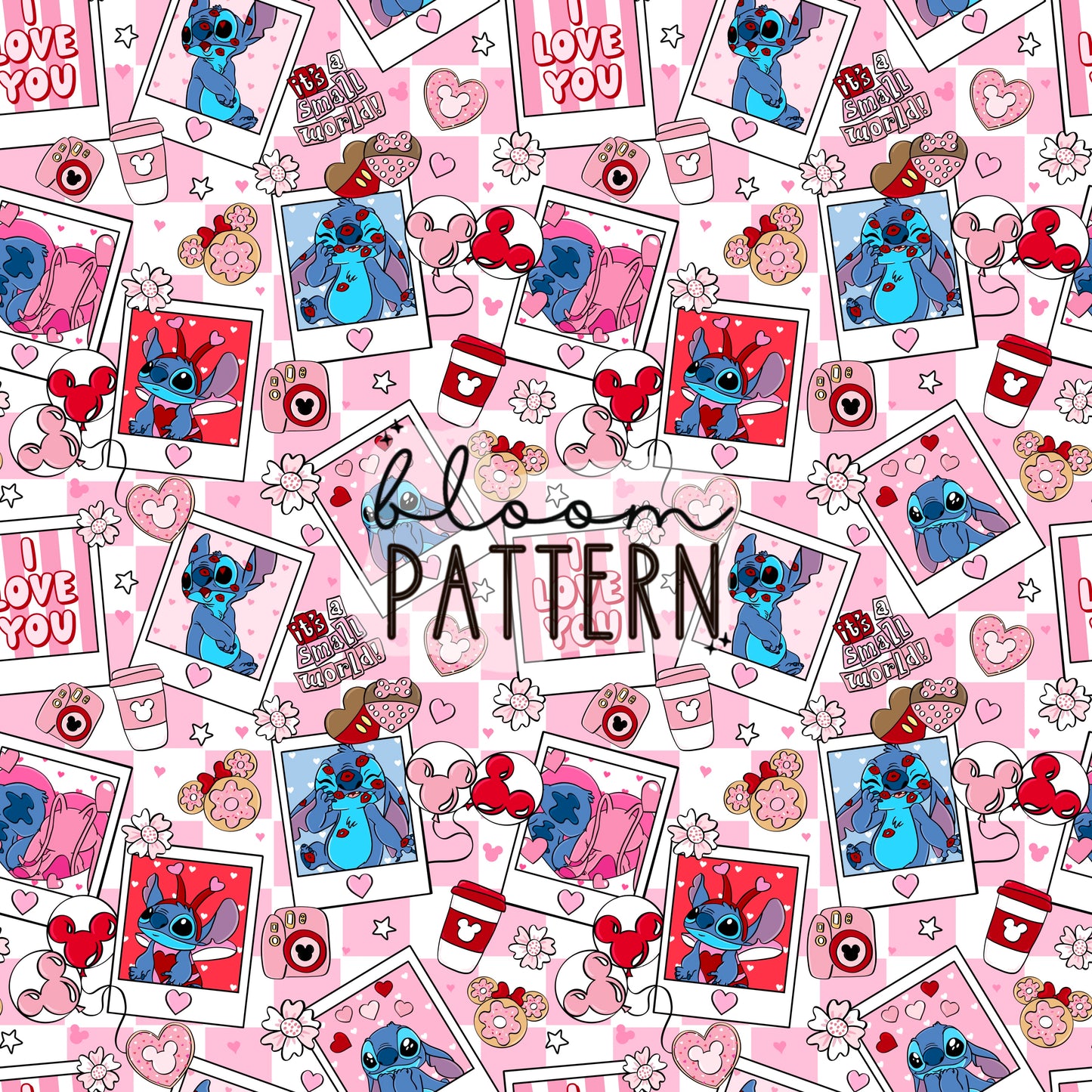 Valentines day Stitch Seamless Pattern