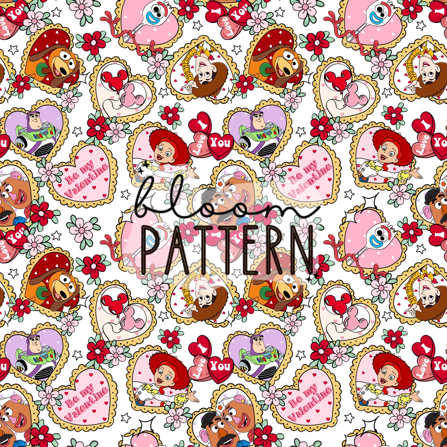 Story Friends Valentines day Seamless Pattern