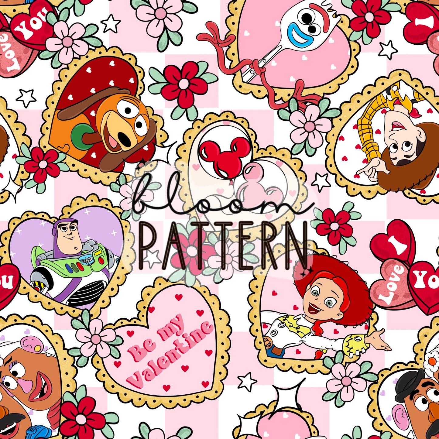Story Friends Valentines day Seamless Pattern