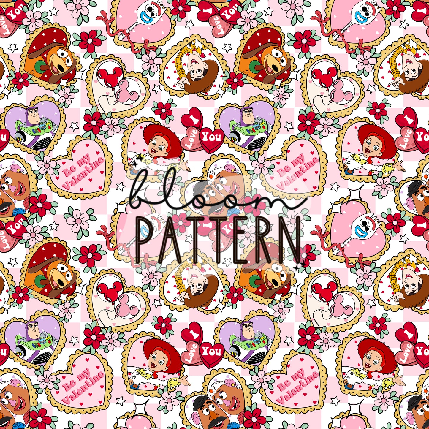 Story Friends Valentines day Seamless Pattern