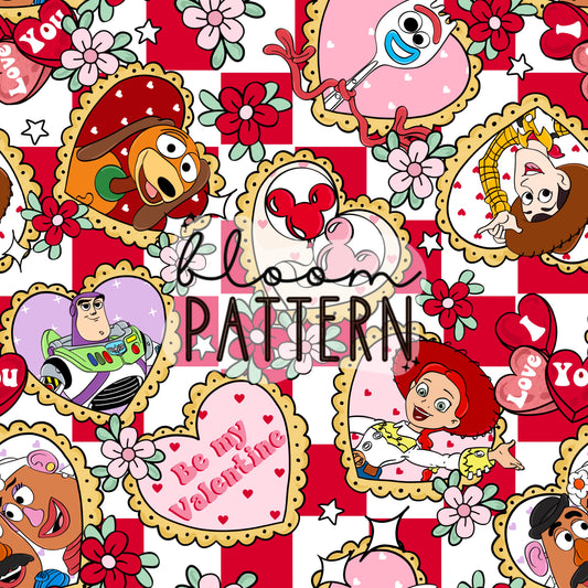 Story Friends Valentines day Seamless Pattern