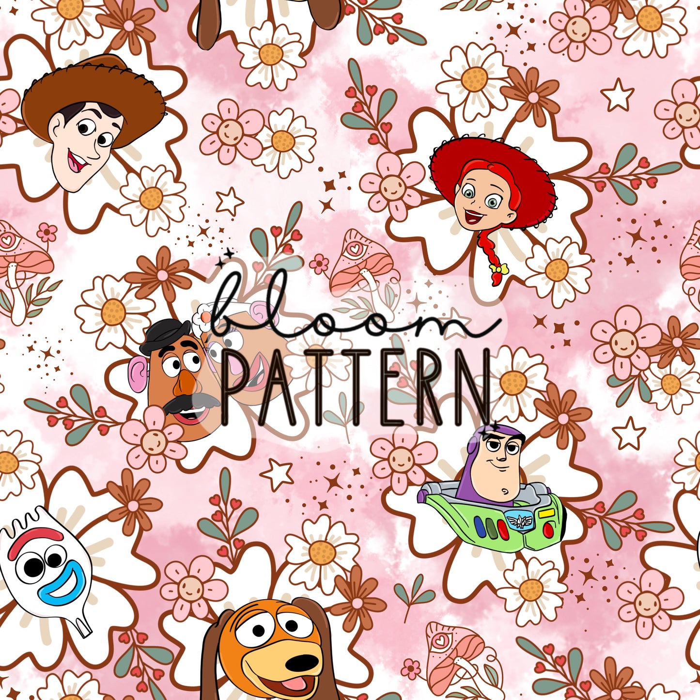 Spring Story Friends Seamless Pattern
