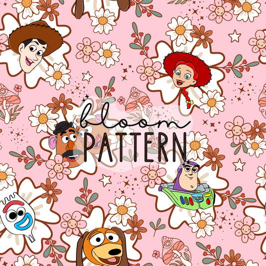 Spring Story Friends Seamless Pattern