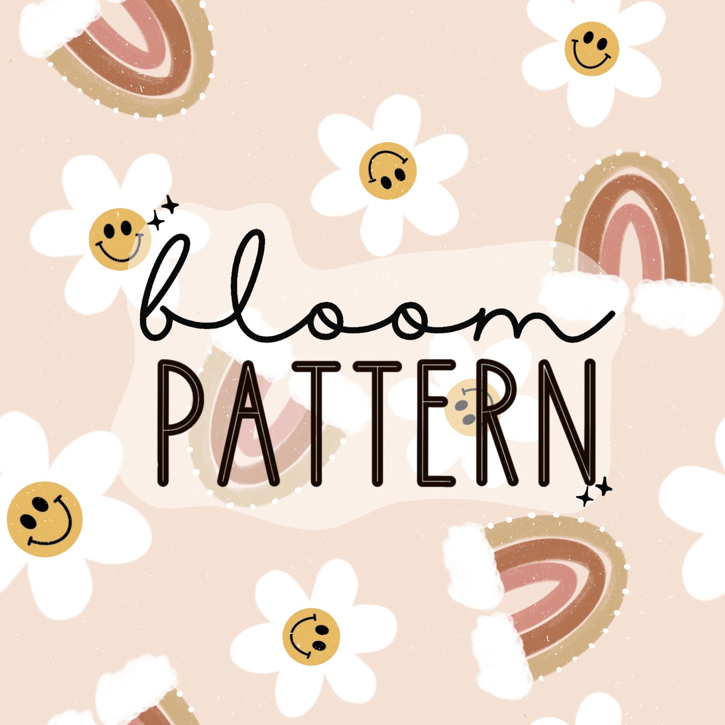 Retro Flower Rainbow Seamless Pattern