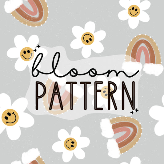 Retro Flower Rainbow Seamless Pattern