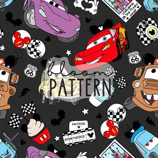 Cars Magical Snacks Seamless Pattern