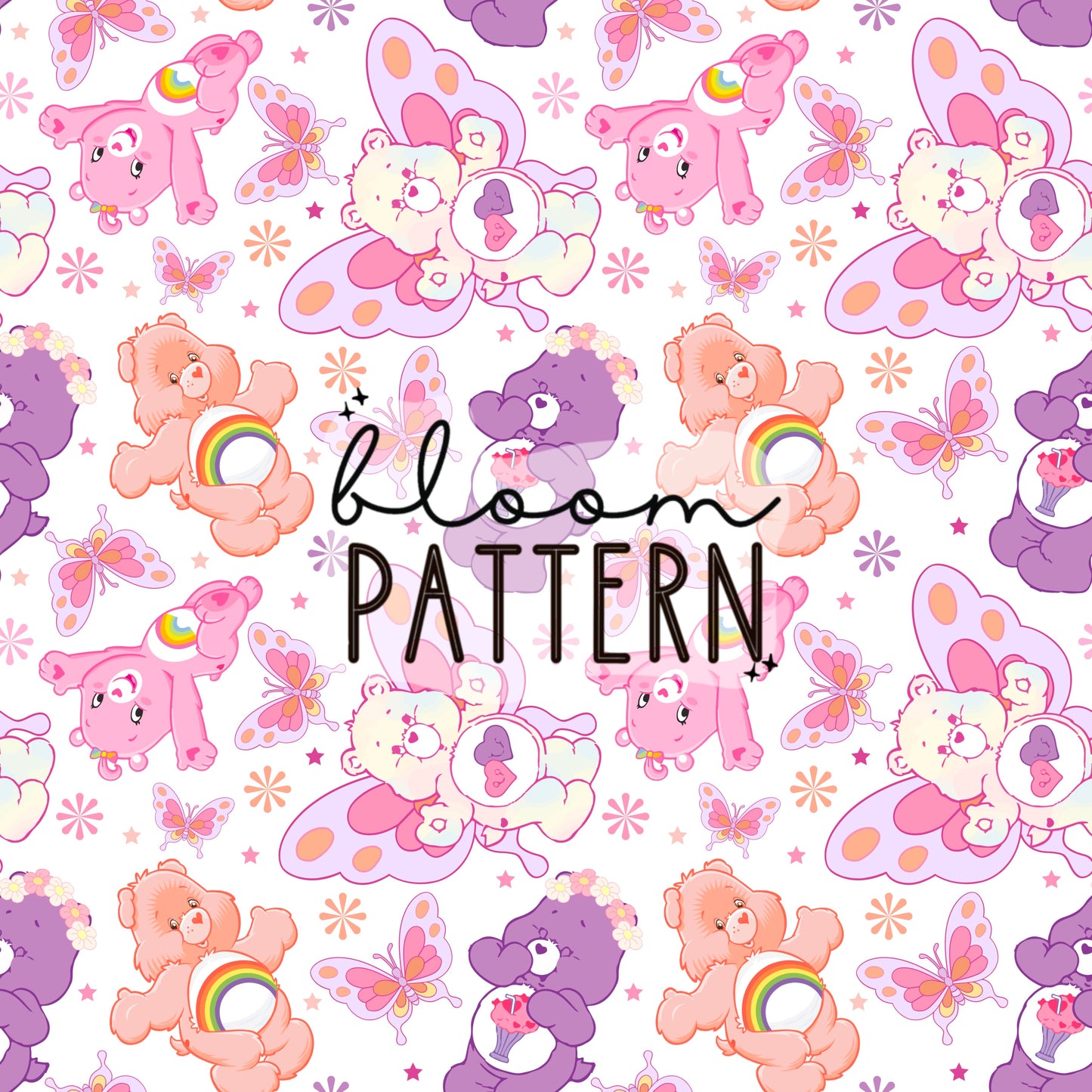 Magic Bear Butterfly Seamless Pattern