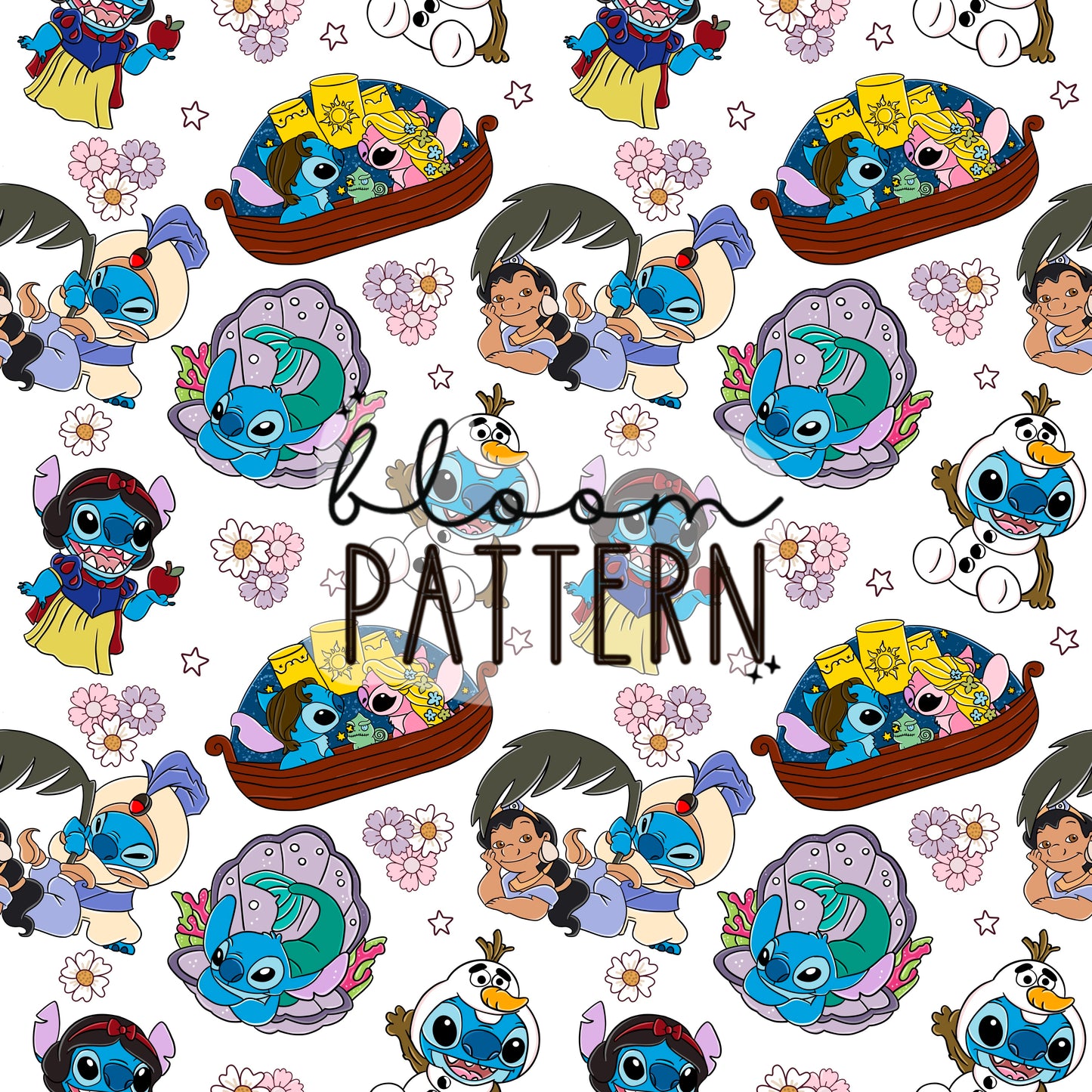 Princess Stitch Seamless Pattern