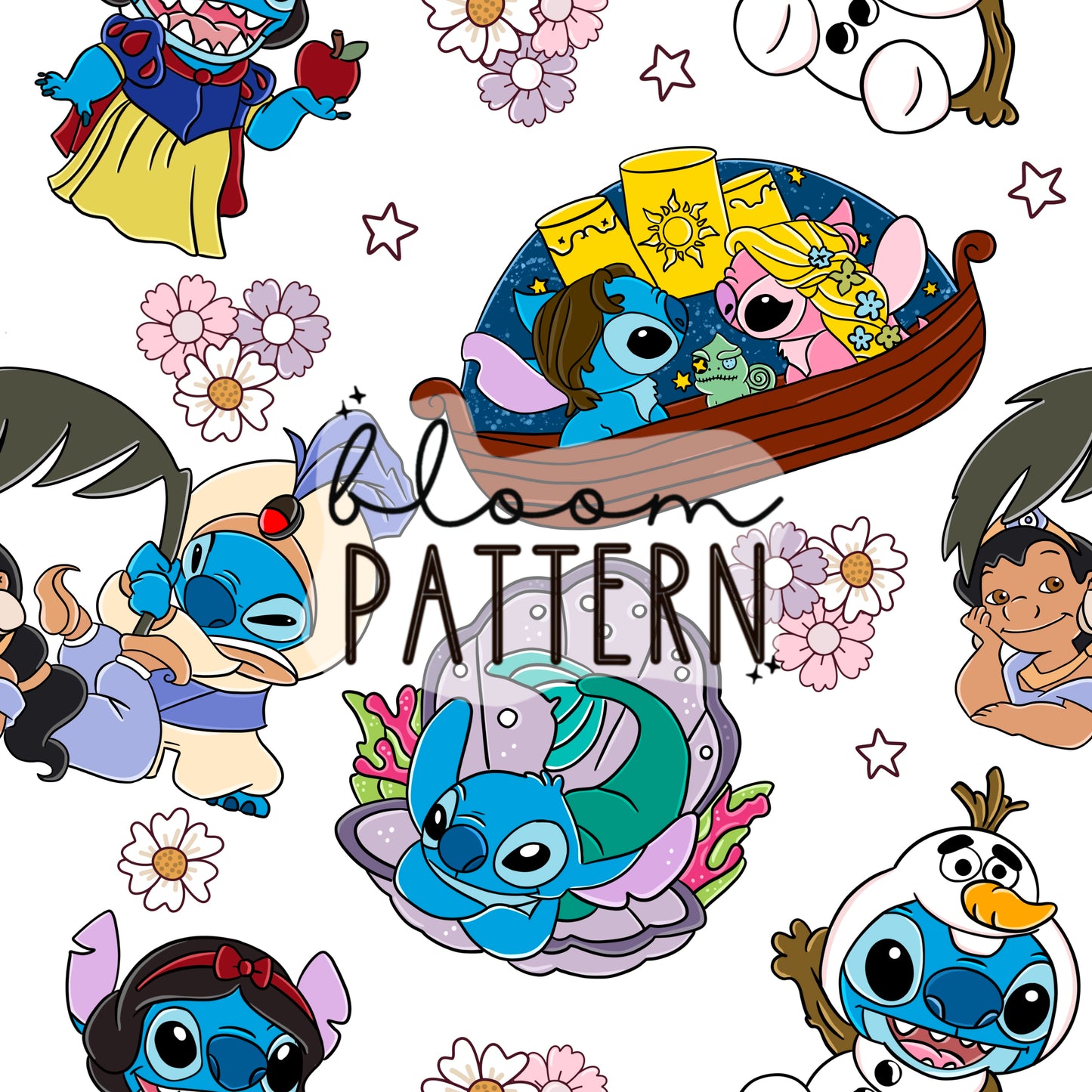 Princess Stitch Seamless Pattern