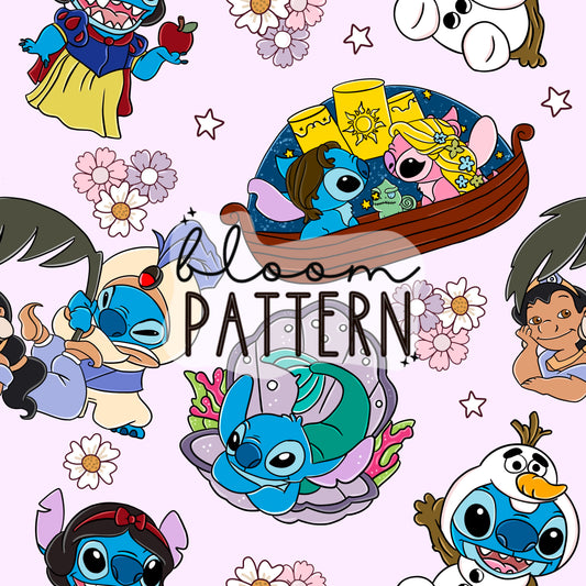 Princess Stitch Seamless Pattern