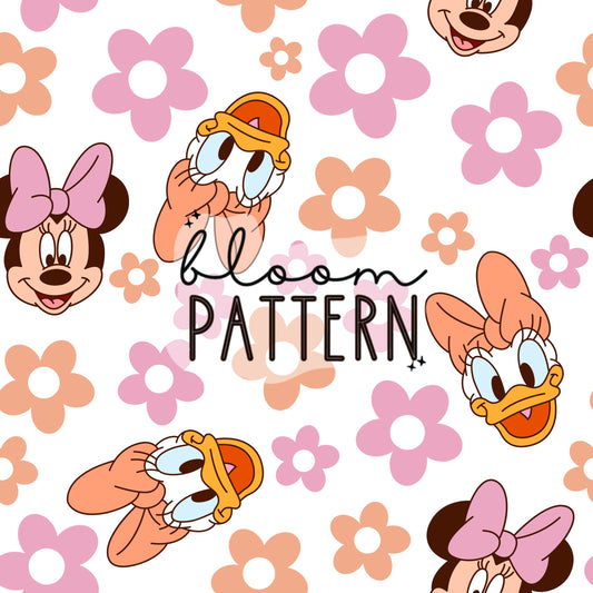 Magical Mouse Flower Seamless Pattern