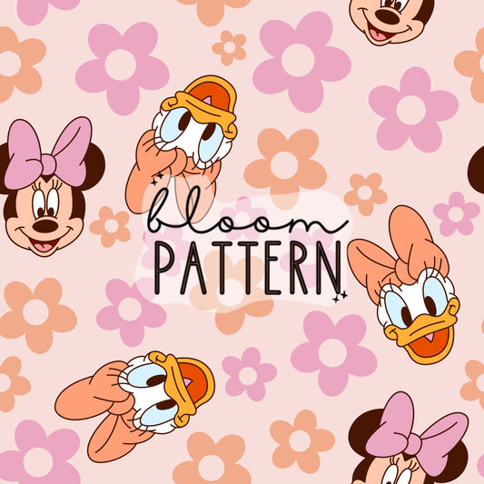 Magical Mouse Flower Seamless Pattern