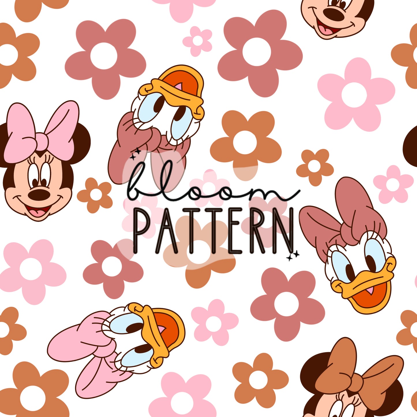 Magical Mouse Flower Seamless Pattern