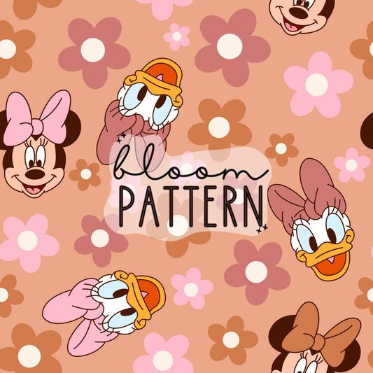 Magical Mouse Flower Seamless Pattern