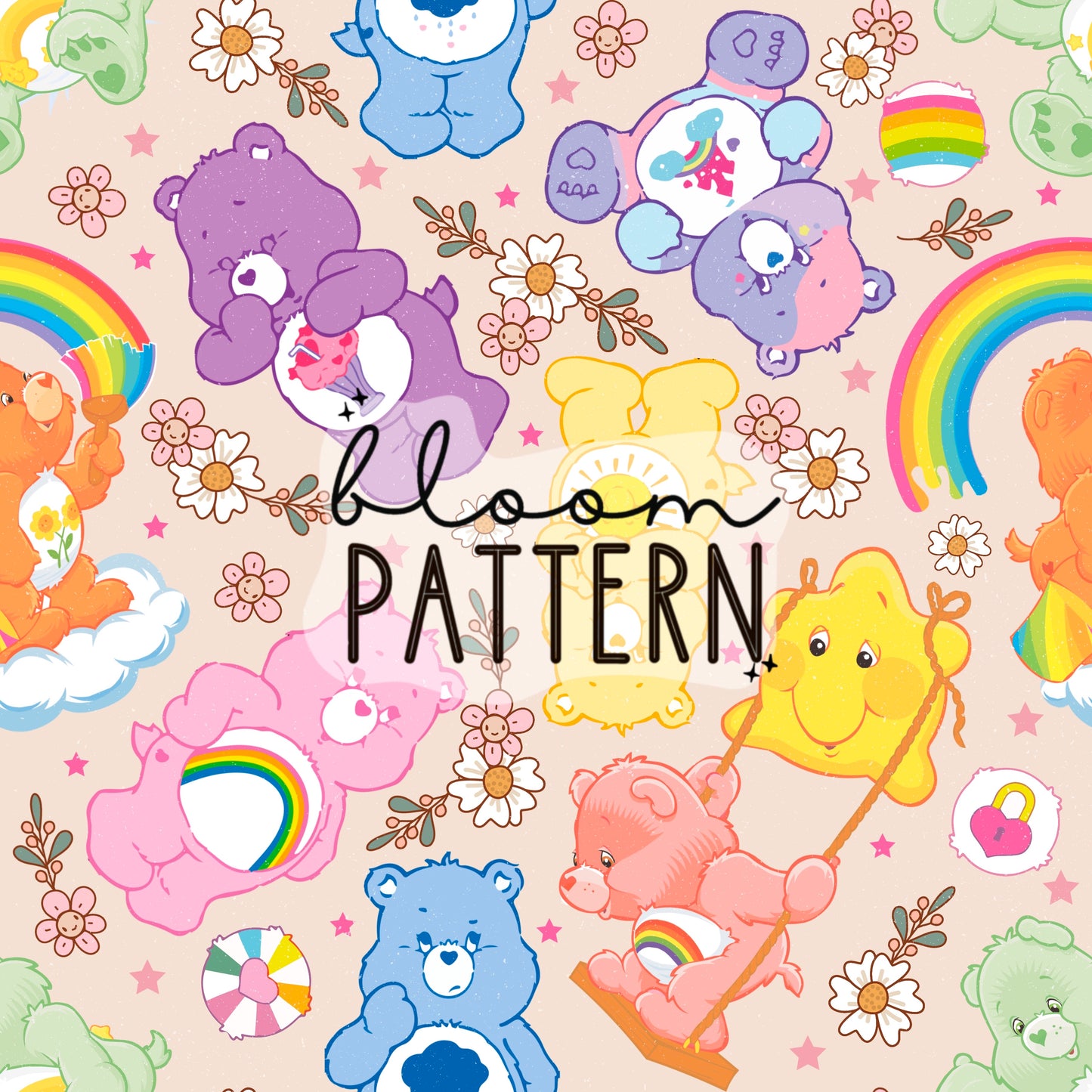 Magic Bear Butterfly Seamless Pattern