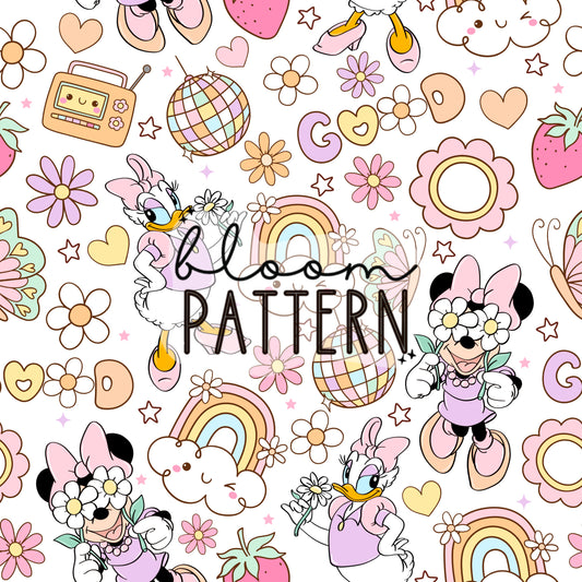 Magical Retro Spring Seamless Pattern