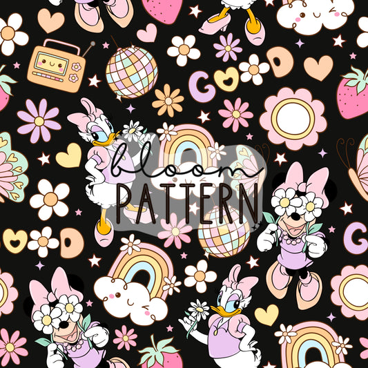 Magical Retro Spring Seamless Pattern